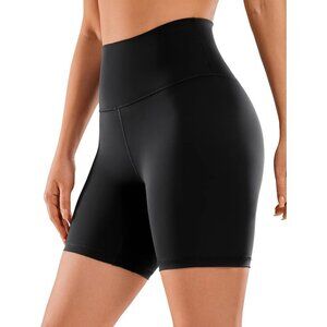🆕Women’s Black Polyamide Naked Feeling Biker Shorts High Waisted Yoga Workout